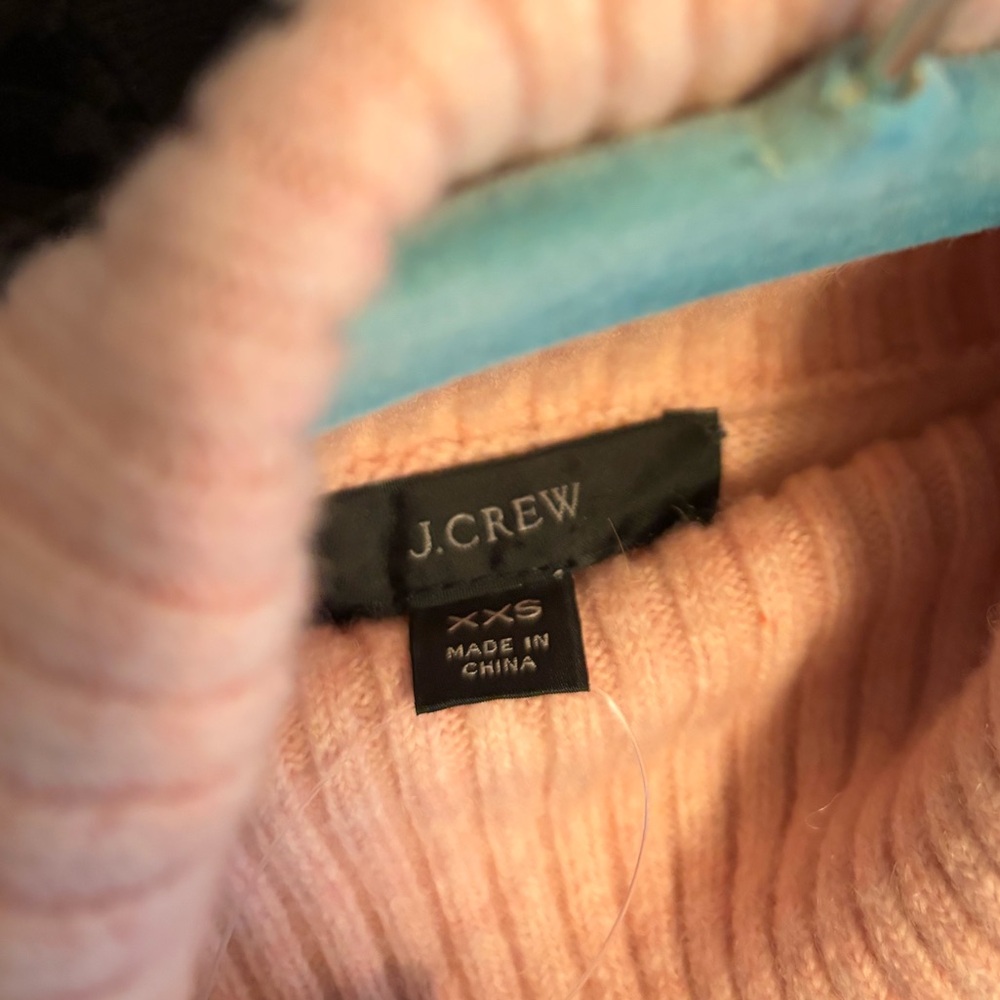 J.Crew Striped Pink and Cream Turtleneck Sweater - Picture 3 of 5